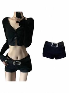 dames gothic zwarte hoge taille minishorts Y2k jaren 2000 streetwear shorts Koreaanse harajuku vintage korte broek jaren 2000 kleding 2024 x9wa#