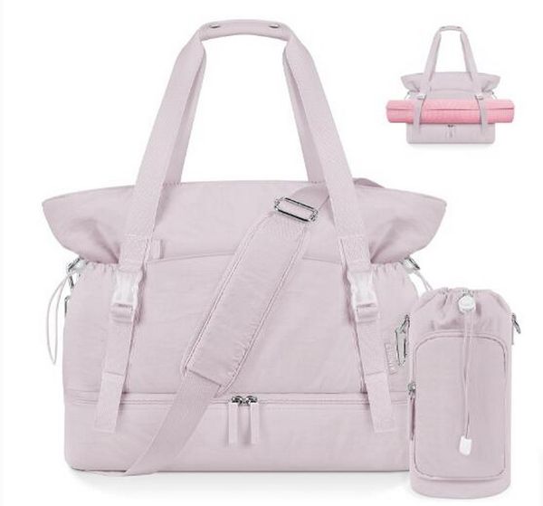 Bolsa de gimnasia para mujeres Bolsa de dama de yoga con bolsa de botella de agua con la bolsa de la noche con el compartimento del zapato Bolsa de dibujo para la mujer para la mujer para yoga