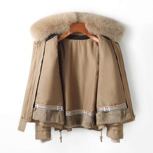 Haining Pai – manteau en fourrure pour femmes, Style court, nouveau réservoir intérieur en lapin Rex, poils de renard détachables, automne/hiver 2023, 8799