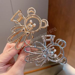 Pinzas para el pelo para mujer, Clip de tiburón de oso de dibujos animados bonito de Metal, regalos elegantes para niñas, accesorios para la cabeza a la moda