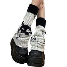 Jambières rayées Harajuku Y2K pour femmes, chaussettes hautes en tricot gothique japonais Kawaii avec coupe ample 240108