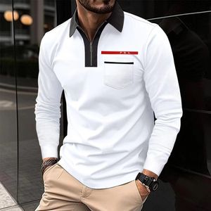 Vêtements classiques Polo pour hommes logo brodé T-shirt de luxe designer mode décontractée tendance revers décontracté respirant à manches longues Polo de mode