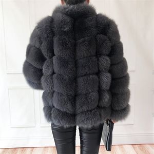 Manteau de fourrure véritable de haute qualité pour femmes 100% gilet en fourrure naturelle veste en cuir manteau en cuir col montant manteau de fourrure à manches longues 201112