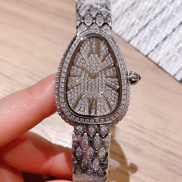 Reloj de diamantes de negocios informal de alta calidad para mujer Serpentine Shadow All Star Piedra preciosa rosa con movimiento de cuarzo suizo Espejo de zafiro Reloj de lujo Serpentine