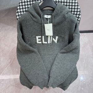 Dameshoodie Designer trui Grijze letterpatroon hoodie Dezelfde gebreide trui voor mannen en vrouwen koppels