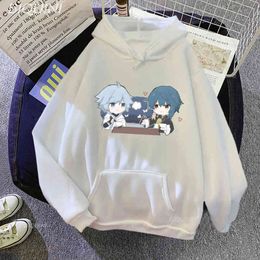 Hoodie voor dames Genshin Impact Chongyun Qiuxing Open World Adventure Game Kawaii Print Sweatshirts Girls pullovers paar kleding Y220713