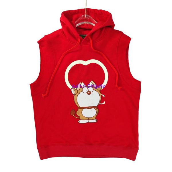 Sweat à capuche pour femme Street Fashion Designer Pull pour femme Col rond Pull ample sans manches Automne/Hiver Corne Dingdang Cat Pull sans manches 892 Haut polaire