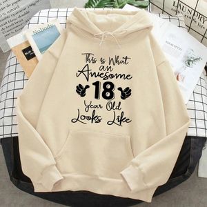 Sweats à capuche pour femmes 18 ans anniversaire femmes esthétique graphique drôle hiver capuche femme style coréen pull