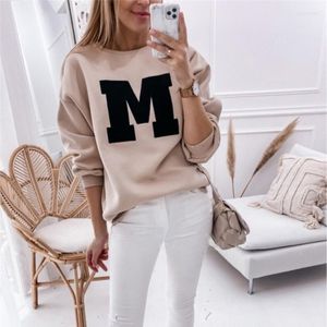 Vrouwen Hoodies 2022 Herfst Gedrukt Sweatshirt Lange Mouw O-hals Sweatshirts Vrouwelijke Losse Mode Casual Streetwear Dame Trui