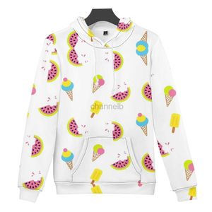 Sweat à capuche féminin 2022 Nouveau homme à manches longues NOUVEAU Large Pocket Loose Casual Pullover Spring Automne Fashion Fashion Watermelon Ice Cream Hoodie 240413