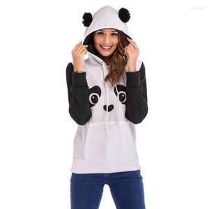 Damen Hoodies 2022 Panda Fleece niedlich bedrucktes Sweatshirt Langarm Ohren Kapuzenpullover für Party täglich