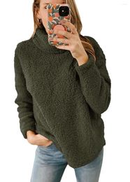 Frauen Hoodies 2023 Herbst Und Winter Straße hochgeschlossenen Reine Farbe Plüsch Top Oversize Casual Langarm Pullover Sweatshirts