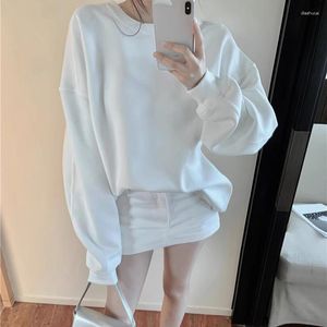 Sudaderas con capucha para mujer 2023 otoño streetwear suelto casual blanco sudadera de manga larga mujeres cintura alta sexy mini falda delgada traje de dos piezas