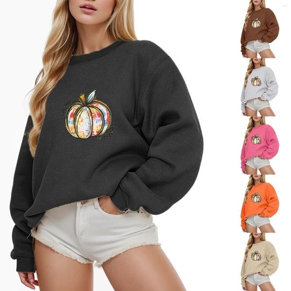 Sudaderas con capucha para mujer, moda de otoño 2023, sudadera informal de manga larga con cuello redondo, Jersey holgado de lana con cremallera frontal para mujer