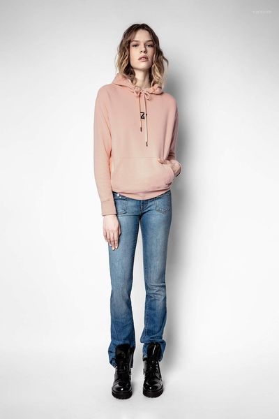 Sweats à capuche pour femmes 2023 Style Streetwear femmes dos lettre motif imprimé col rond polaire pulls ample droit coton