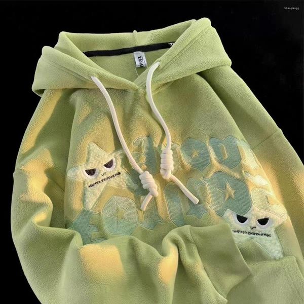 Sweats à capuche pour femmes 2023 Y2K Lettre Angry Star Pull à capuche Ins Marque de mode américaine Lâche Cardigan à manches longues Vêtements d'hiver Femmes