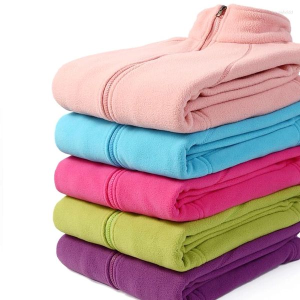 Sweats à capuche pour femmes 2024 Cardigan à fermeture éclair multicolore Sweatershirt Veste chaude en corail pour dames en plein air en cours d'exécution manteau en polaire polaire vêtements