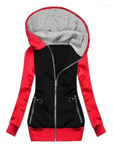 Sweats à capuche pour femmes 2024 Zipper chaud manteau de mode femmes à manches longues Vintage vestes à capuche pardessus vêtements d'extérieur femme sweat-shirts minces