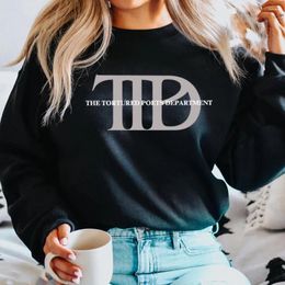 Sweat-shirt musical de la musique 2024pd pour femmes Ts The Torred Poets Department Hoodie Trendy Unisex Vintage Crewneck Gift for Fans