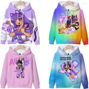 Sweats à capuche pour femmes Jeu 3D Aphmau Sweat à capuche imprimé Enfants Sweats à capuche Dessin animé Anime Printemps Automne Vêtements pour enfants Harajuku Pullvers Tops