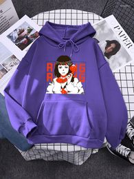 Hoodies voor dames Een studente gebruikt een vaste lijn om te bellen Hoody Womens Cartoons Hip Hop Kleding Street Fleece Female Sweatshirt