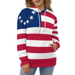 Hoodies voor dames Amerikaanse vlag Betsy Ross 13 sterren en strepen koele casual pullover hoodie oversize ontwerp losse capuchon sweatshirts