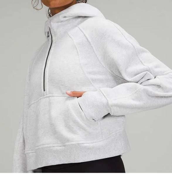 Sweats à capuche pour femmes Sweatshirts Lulu Vestes pour femmes Sweats à capuche Plus Velours Automne et hiver Sweat à capuche de yoga Épaississement Sport Demi-fermeture à glissière Pull de créateur Vêtements amples