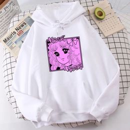 Sudaderas con capucha para mujer, jersey con estampado de caramelos de Anime, sudadera Kawaii, sudadera de dibujos animados de gran tamaño a la moda para mujer, ropa de mujer Harajuku