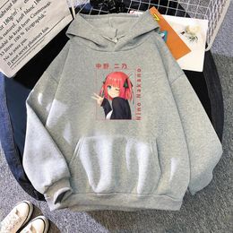 Vrouwen Hoodies Anime The Quintessential Quintuplets Nino Nakano Print Streetwear Mannen Vrouwen Mode Oversized Hoodie Unisex Kleding