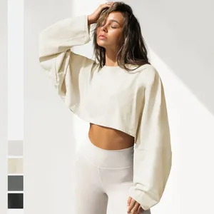 Sweats à capuche pour femmes automne haut court femmes sweat sport à manches longues lâche Hip Hop danse sweat à capuche Polerones Kpop vêtements