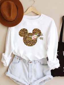 Women's Hoodies Autumn Spring Fashion Print Mouse Ear Pullovers Holiday Cartoon Leopard Head Trend Women Casual vrouwelijke grafische sweatshirt