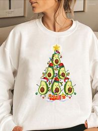 Frauen Hoodies Avocado Lustige Baum Stil Kleidung Frohe Weihnachten Dame Druck Mode Frau Weibliche Grafik Sweatshirts Frauen Pullover