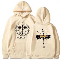 Sweats à capuche pour femmes Basgiath War College Cotton Quatrième Wing Wing Femmes Vêtements Imprimé graphiques Spring Automne Sweat-shirt Streetwear Tops