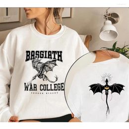 Dames Hoodies Basgiath War College Dubbelzijdig Crewneck Sweatshirt Vierde Vleugel Shirt Violet Sorrengail Bookish Hoodie Unisex Sweatshirts