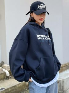 Sweats à capuche pour femmes Better Be Here To Cotton Hooded Outdoor Daily Pulls Street Creativity Sweatshirts Hip-Hop Casual Woman Sportswear