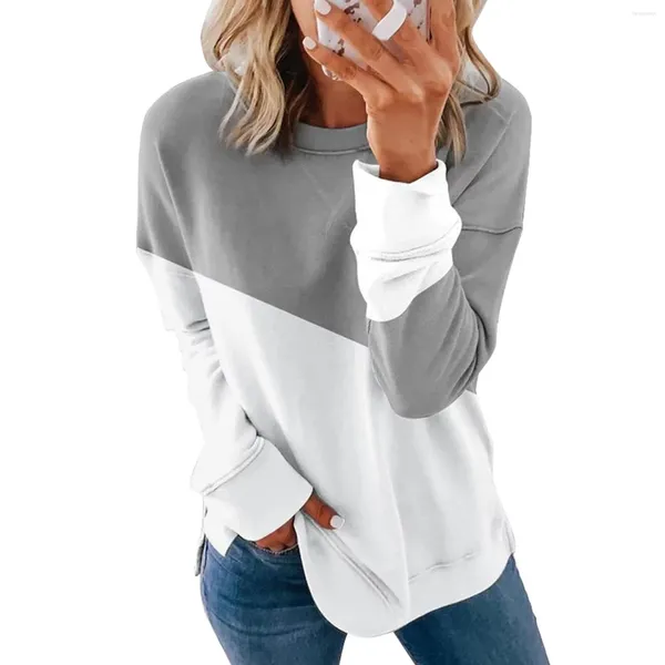 Sudaderas con Capucha para Mujer Jersey De Vacaciones Transpirable Cuello Redondo Compras Ropa Fácil Trabajo Casual Bloques De Color Sudadera Suelta para Mujer Manga Larga Primavera