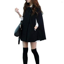 Sweats à Capuche Femme Cape Chauve-Souris Laine Poncho Veste Hiver Chaud Manteau Manteau