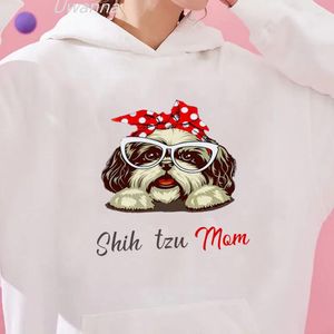 Vrouwen Hoodies Cartoon Shih Tzu Mom Hoodie Grafische Hond Oversized Kleding Harajuku Esthetische Sweatshirts Vrouwelijke Tops Kleding