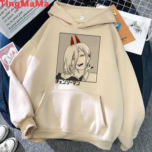 Women's Hoodies Chainsaw Man Makima Pochita Women Fleece 2023 Gothic Streetwear Hoddies Pullover Tracksuit