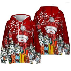 Dameshoodies Kerst Hoodie met lange mouwen 3D-print Losse top Kerstman Y2K Casual Vintage Pullover Mode