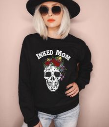 Sudaderas con capucha para mujer Color Inked Mom Gothic Skull Sudadera Pure Cotton Women Quote Moda Unisex Graphic Jumper Outfits Jerseys Top Sweats