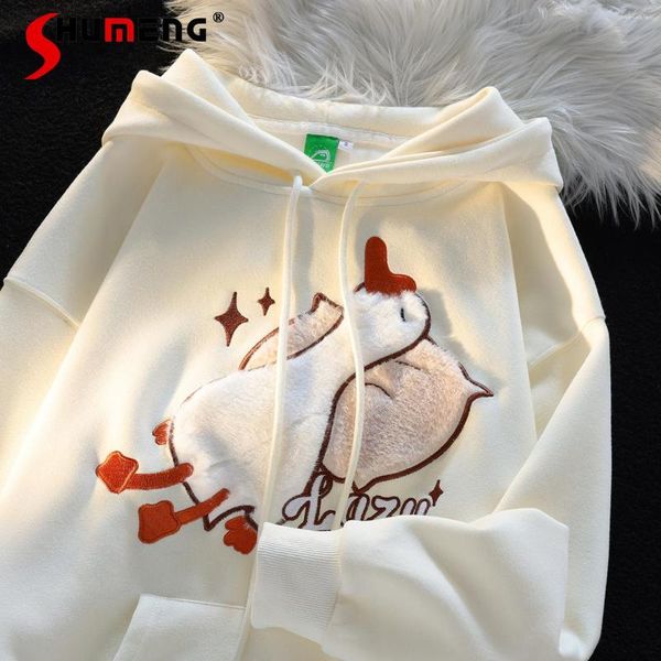 Sweats à capuche pour femmes Couples Kawaii Blanc Canard Sweats à capuche Femme 2023 Automne et hiver Lâche Dessin animé Pull à manches longues Femme