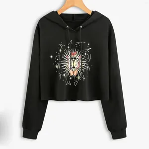 Vrouwen Hoodies Crop Capuchon Tops Y2k Womens Korte Sweatshirt Lange Koreaanse Mouw Oversize Truien 2023 Blouses Vrouwelijke