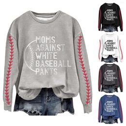 Sweats à sweats de tailleur imprimé de baseball Baggy Coup Miggy Coup Multime Baseball Fall Sweatshirt