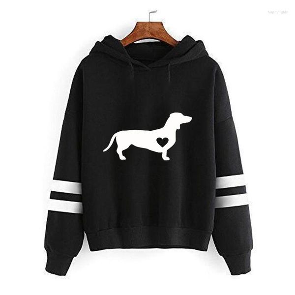 Sweat à capuche femme teckel chien graphique lettre imprimé sweat pour Femme printemps Animal amoureux cadeau femmes Femmes épissure sweats