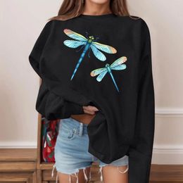 Sweatshirts imprimés de libellules pour femmes