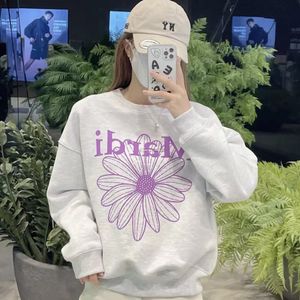 Women's Hoodies Mardi Letter Flower Little Daisy Mardi Round Neck Casual hoodie