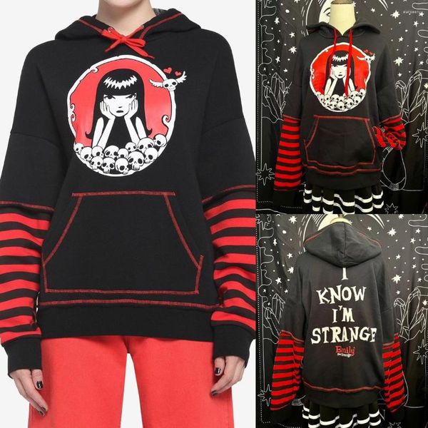 Sweats à capuche pour femmes Emilly Punk Skull