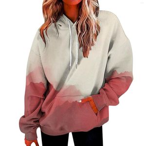 Sweats à capuche pour femmes Sweat d'automne Womens Loose Fashion Hooded Long Sleeve Drawstring With Tee Shirts