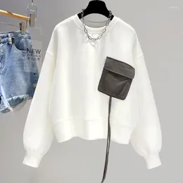 Dames Hoodies Fashion Design Truien Dames Niszak O-hals Tops Casual Los T-shirt met lange mouwen Koreaanse stijl Trui Lente Herfst